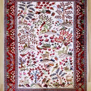 فرش تمام ابریشم-درخت زندگی