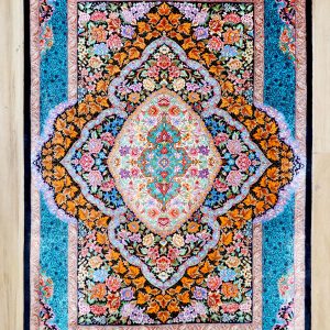 فرش تمام ابریشم-لچک ترنج