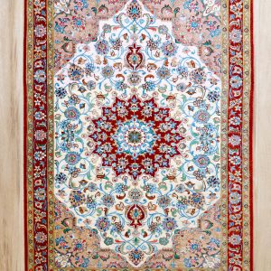 فرش تمام ابریشم-لچک ترنج