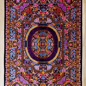 فرش تمام ابریشم-لچک ترنج