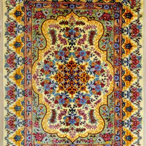 فرش تمام ابریشم-لچک ترنج