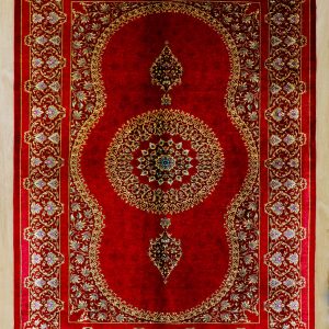 فرش تمام ابریشم-لچک ترنج