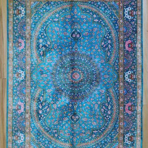 فرش تمام ابریشم-لچک ترنج