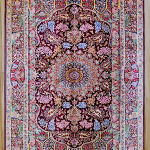 فرش تمام ابریشم-لچک ترنج